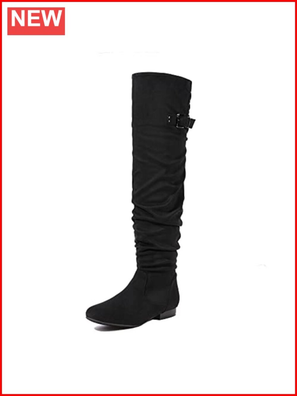 Women's Over The Knee Flat Slouch Boots Faux Suede Lace Up